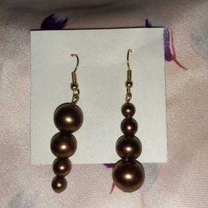 FREE w/ PURCHASE Pretty Earrings Copper Color Beads